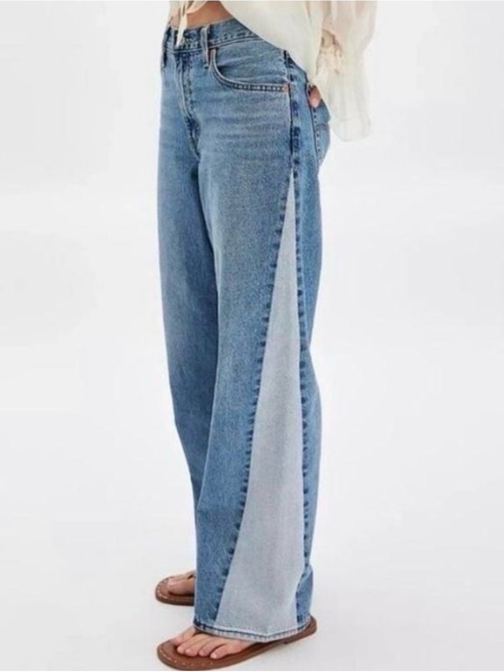 LEVIS PREMIUM Two-Tone Baggy Dad Jeans Size 25